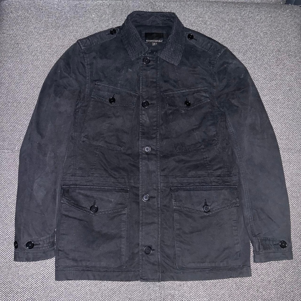 Rare Banana Republic M-65 Black Military Field Jacket Size Medium